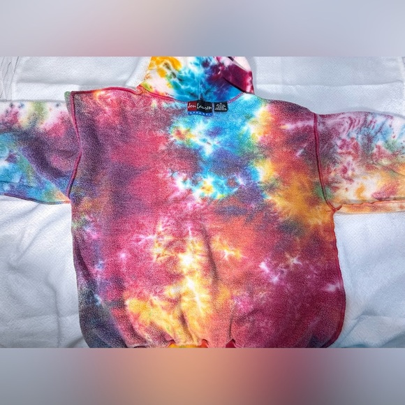 NWT Jon Lauren Womens Tie Dye Drawstring Multicolor Pullover Hoodie Size L - Picture 12 of 12